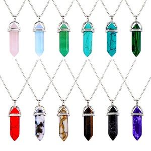 Chakra Crystal bullet Gemstone Pendant necklace